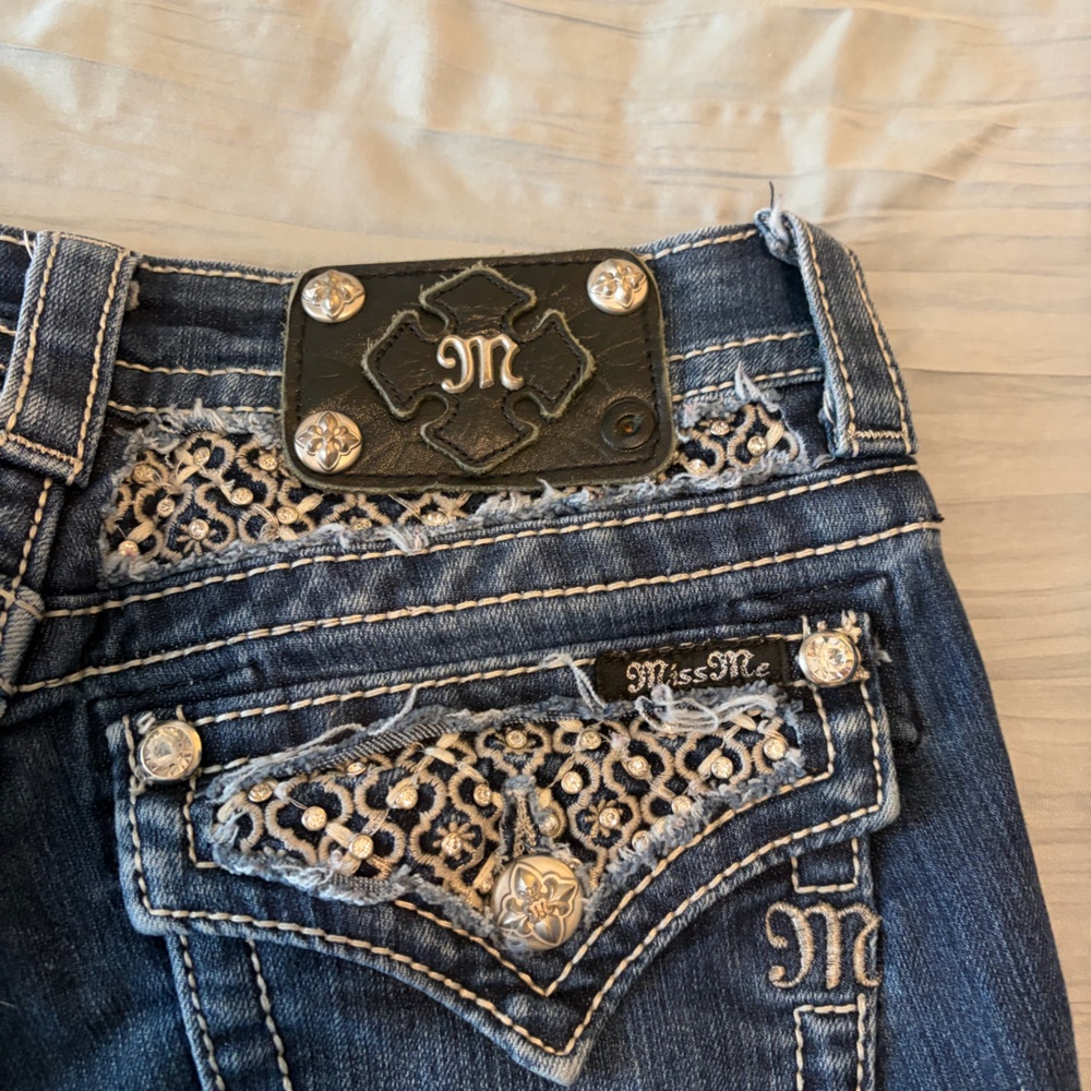 Miss Me Women's Boot Cut Jeans - Medium Wash Blue - Picture 3 of 8